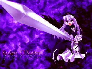 Rating: Safe Score: 0 Tags: 1girl black_wings boots dress frills full_body hairband holding holding_weapon image long_hair long_sleeves looking_at_viewer open_mouth purple_background rose solo suigintou sword very_long_hair weapon wings User: admin