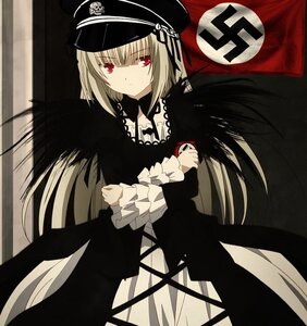 Rating: Safe Score: 0 Tags: 1girl black_wings closed_mouth dress expressionless frills hat image long_hair long_sleeves looking_at_viewer red_eyes solo suigintou very_long_hair wings User: admin