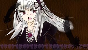 Rating: Safe Score: 0 Tags: 1girl black_wings dress flower hairband image long_hair looking_at_viewer open_mouth pink_eyes ribbon silver_hair solo suigintou upper_body User: admin