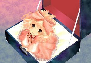 Rating: Safe Score: 0 Tags: 1girl blonde_hair blue_eyes blush bow dress frills hair_bow hinaichigo image looking_at_viewer pink_bow ribbon solo User: admin