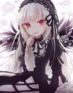 Rating: Safe Score: 0 Tags: 1girl bangs black_dress black_ribbon dress eyebrows_visible_through_hair flower frills gothic_lolita hairband image joints lolita_fashion long_hair long_sleeves looking_at_viewer red_eyes ribbon rose silver_hair smile solo suigintou very_long_hair wings User: admin