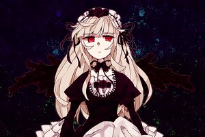 Rating: Safe Score: 0 Tags: 1girl doll_joints dress flower frills hairband image joints lolita_fashion long_hair long_sleeves looking_at_viewer night night_sky red_eyes ribbon rose sky solo star_(sky) starry_sky suigintou very_long_hair wings User: admin