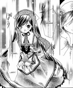 Rating: Safe Score: 0 Tags: 1girl blush bonnet dress frills greyscale hat head_scarf image long_hair long_sleeves monochrome open_mouth ribbon solo suiseiseki very_long_hair User: admin