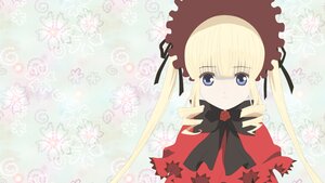 Rating: Safe Score: 0 Tags: 1girl bangs blonde_hair blue_eyes bonnet bow bowtie capelet dress flower image long_hair long_sleeves looking_at_viewer red_dress shinku sidelocks solo twintails User: admin