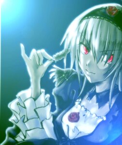 Rating: Safe Score: 0 Tags: 1girl dress flower frills hairband holding_flower image long_sleeves red_eyes red_flower rose solo suigintou upper_body User: admin