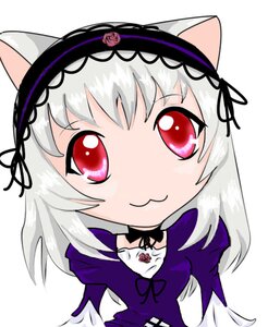 Rating: Safe Score: 0 Tags: 1girl :3 animal_ears bangs black_ribbon black_wings blush cat_ears choker closed_mouth dress eyebrows_visible_through_hair flower hairband image long_hair looking_at_viewer red_eyes ribbon rose simple_background solo suigintou white_background wings User: admin