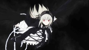 Rating: Safe Score: 0 Tags: 1girl black_ribbon cross-laced_clothes dress frills hairband image long_hair long_sleeves looking_at_viewer red_eyes ribbon solo suigintou wings User: admin