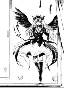 Rating: Safe Score: 0 Tags: 1girl boots closed_eyes dress feathered_wings feathers frills full_body greyscale hairband image lolita_hairband long_hair long_sleeves monochrome ribbon solo suigintou thighhighs very_long_hair wings User: admin