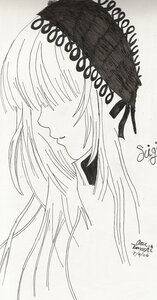 Rating: Safe Score: 0 Tags: 1girl blush closed_mouth dated from_side greyscale hair_over_eyes image long_hair monochrome profile signature solo suigintou User: admin