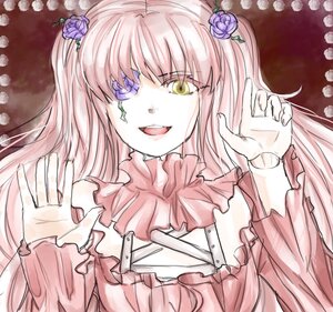 Rating: Safe Score: 0 Tags: 1girl auto_tagged eyepatch flower hair_flower hair_ornament image kirakishou long_hair looking_at_viewer open_mouth pink_hair smile solo upper_body yellow_eyes User: admin