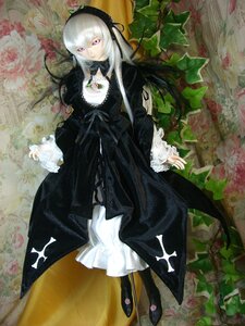 Rating: Safe Score: 0 Tags: 1girl black_dress doll dress flower frilled_sleeves frills gothic_lolita hairband lolita_fashion long_hair long_sleeves looking_at_viewer purple_eyes ribbon silver_hair solo standing suigintou wings User: admin