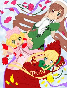 Rating: Safe Score: 0 Tags: 3girls :d blonde_hair blue_eyes bonnet bow brown_hair covering_mouth dress flower frills green_dress green_eyes hat heterochromia hina_ichigo image long_hair long_sleeves looking_at_viewer multiple multiple_girls open_mouth outstretched_arm petals pink_bow red_dress red_eyes red_flower red_rose rose rose_petals shinku smile souseiseki suiseiseki tagme twins User: admin