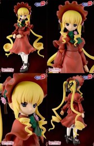 Rating: Safe Score: 0 Tags: 1girl black_footwear blonde_hair blue_eyes bonnet bow bowtie cup doll dress figure green_bow long_hair long_sleeves looking_at_viewer photo pink_bow red_dress shinku shoes sitting solo standing teacup twintails User: admin