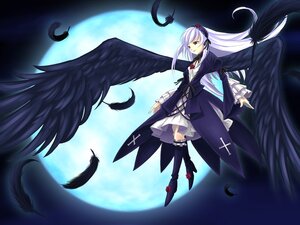 Rating: Safe Score: 0 Tags: 1girl black_feathers black_legwear black_wings commentary_request dress feathered_wings feathers frills full_moon hairband image long_hair long_sleeves moon night red_eyes rozen_maiden silver_hair smile solo suigintou tenten_(edp666) thighhighs wings User: admin