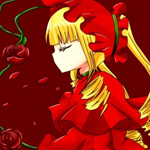 Rating: Safe Score: 0 Tags: 1girl blonde_hair closed_eyes dress drill_hair flower image long_hair petals pink_rose profile red_flower red_rose ringlets rose rose_petals shinku simple_background solo thorns twin_drills upper_body vines User: admin