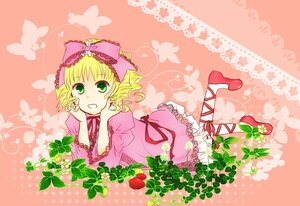 Rating: Safe Score: 0 Tags: 1girl blonde_hair bow bug cross-laced_footwear dress flower food frills fruit full_body green_eyes hair_bow hina_ichigo hinaichigo image insect looking_at_viewer object_namesake pink_background pink_bow pink_dress pink_footwear plant shoes short_hair smile solo strawberry white_legwear User: admin