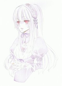 Rating: Safe Score: 0 Tags: 1girl bangs dress flower frills hairband image juliet_sleeves long_hair long_sleeves looking_at_viewer pink_eyes puffy_sleeves ribbon rose simple_background solo suigintou upper_body User: admin