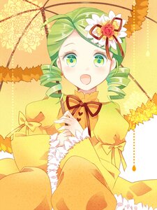 Rating: Safe Score: 0 Tags: 1girl :d ahoge bow brown_bow commentary_request dress drill_hair flower green_eyes green_hair hair_flower hair_ornament image juliet_sleeves kanaria kokuro long_sleeves open_mouth parasol puffy_sleeves red_flower red_rose ribbon rose rozen_maiden short_hair smile solo twin_drills umbrella yellow_background yellow_bow yellow_dress yellow_umbrella User: admin