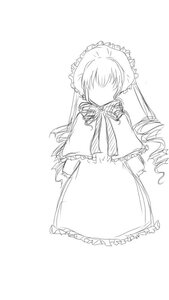 Rating: Safe Score: 0 Tags: 1girl auto_tagged capelet dress drill_hair frills full_body image long_hair long_sleeves monochrome shinku simple_background solo standing striped twin_drills twintails white_background User: admin