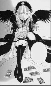 Rating: Safe Score: 0 Tags: 1girl black_wings boots dress feathered_wings flower frills greyscale hairband image long_hair long_sleeves looking_at_viewer monochrome outstretched_arm rose solo suigintou very_long_hair wings User: admin