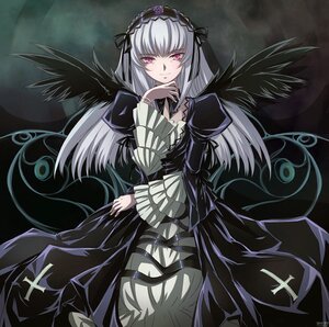 Rating: Safe Score: 3 Tags: 1girl black_wings commentary_request doll_joints dress flower frilled_sleeves frills hairband image joints juliet_sleeves long_hair long_sleeves looking_at_viewer mtyy photoshop_(medium) pink_eyes puffy_sleeves purple_eyes rozen_maiden silver_hair solo suigintou wings User: admin