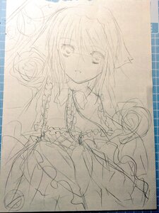 Rating: Safe Score: 0 Tags: 1girl dress flower image lineart long_hair monochrome rose solo suiseiseki traditional_media User: admin