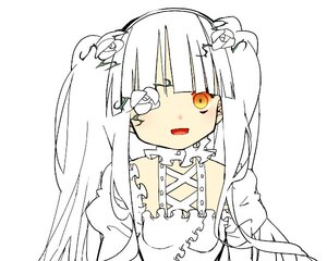 Rating: Safe Score: 0 Tags: 1girl bangs detached_collar dress eyepatch flower frills hair_flower image kirakishou long_hair looking_at_viewer open_mouth puffy_sleeves simple_background solo striped upper_body white_background yellow_eyes User: admin