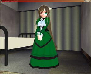 Rating: Safe Score: 0 Tags: 1girl blush brown_hair dress frills full_body green_dress green_eyes heterochromia image long_hair long_sleeves looking_at_viewer red_eyes solo standing suiseiseki twintails very_long_hair User: admin