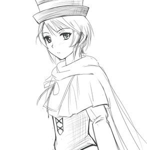 Rating: Safe Score: 0 Tags: 1girl blush closed_mouth eyebrows_visible_through_hair hat image looking_at_viewer monochrome short_hair sketch solo souseiseki upper_body white_background User: admin