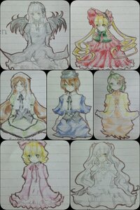 Rating: Safe Score: 0 Tags: 6+girls blonde_hair blue_dress bow dress flower hat hina_ichigo image long_hair multiple multiple_girls puffy_sleeves red_eyes short_hair siblings sisters smile suiseiseki tagme traditional_media very_long_hair wings User: admin