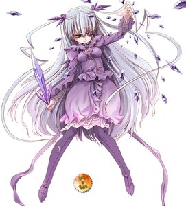 Rating: Safe Score: 0 Tags: 1girl barasuishou boots dress flower hair_ribbon image long_hair pantyhose ribbon silver_hair solo striped two_side_up very_long_hair User: admin