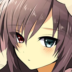 Rating: Safe Score: 0 Tags: 1girl blush brown_hair close-up closed_mouth eyebrows_visible_through_hair face hair_between_eyes image looking_at_viewer portrait red_eyes simple_background solo suiseiseki User: admin