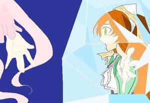 Rating: Safe Score: 0 Tags: 1girl dress green_eyes hands head_scarf image long_hair orange_hair outstretched_arm outstretched_hand pair ponytail profile reaching ribbon solo souseiseki suiseiseki upper_body User: admin