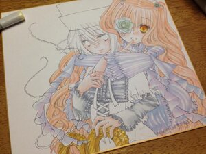 Rating: Safe Score: 0 Tags: 2girls blonde_hair dress flower frills hair_ornament hat image kirakishou long_hair marker_(medium) multiple_girls pair photo rose shikishi souseiseki traditional_media watercolor_(medium) white_rose yellow_eyes User: admin