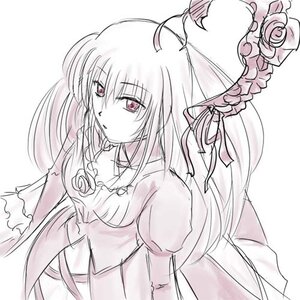 Rating: Safe Score: 0 Tags: 1girl ahoge dress flower frills hair_ribbon image jewelry juliet_sleeves long_hair long_sleeves looking_at_viewer monochrome necklace puffy_sleeves ribbon rose simple_background solo suigintou very_long_hair white_background User: admin