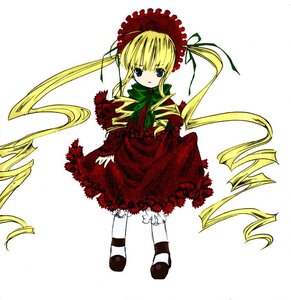 Rating: Safe Score: 0 Tags: 1girl blonde_hair blue_eyes bonnet bow bowtie dress drill_hair full_body green_bow image long_hair long_sleeves looking_at_viewer red_dress shinku shoes simple_background solo standing twin_drills twintails very_long_hair white_background User: admin