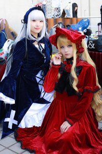 Rating: Safe Score: 0 Tags: 2girls blonde_hair blue_eyes bonnet dress flower frills long_hair long_sleeves looking_at_viewer multiple_cosplay multiple_girls photo red_dress red_eyes rose shinku suigintou tagme User: admin