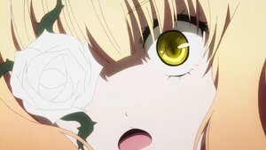 Rating: Safe Score: 0 Tags: 1girl blonde_hair close-up face flower image kirakishou rose solo white_rose yellow_eyes User: admin