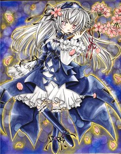 Rating: Safe Score: 0 Tags: 1girl boots cherry_blossoms doll_joints dress flower frills hairband image joints long_hair marker_(medium) petals ribbon rose_petals sample silver_hair solo suigintou thighhighs traditional_media watercolor_(medium) User: admin