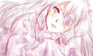 Rating: Safe Score: 0 Tags: 1girl barasuishou blush closed_mouth dress flower image long_hair looking_at_viewer rose sketch solo white_background User: admin