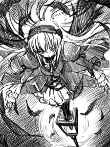 Rating: Safe Score: 0 Tags: 1girl bangs dress feathers floating_hair foreshortening frilled_sleeves frills from_above greyscale hairband image katsupisa lamppost legs_together lolita_fashion long_hair long_sleeves looking_at_viewer monochrome rose rozen_maiden sketch solo standing suigintou wings User: admin