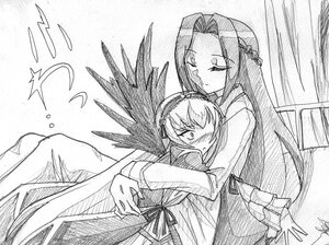 Rating: Safe Score: 0 Tags: 2girls blush dress greyscale hug image kakizaki_megu long_hair long_sleeves monochrome multiple_girls ribbon solo suigintou traditional_media very_long_hair User: admin