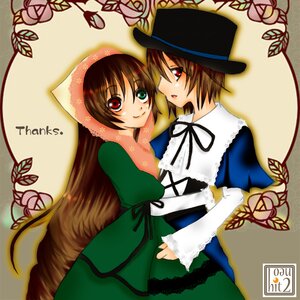 Rating: Safe Score: 0 Tags: 2girls blue_dress brown_hair bug butterfly dress green_dress green_eyes hat head_scarf heterochromia image insect long_hair long_sleeves looking_at_viewer multiple_girls pair red_eyes short_hair siblings sisters smile souseiseki suiseiseki top_hat twins very_long_hair User: admin