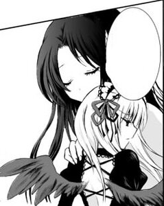 Rating: Safe Score: 0 Tags: 2girls black_wings closed_eyes dress greyscale hair_ribbon image kakizaki_megu long_hair long_sleeves monochrome multiple_girls ribbon simple_background sleeping solo suigintou upper_body very_long_hair wings User: admin