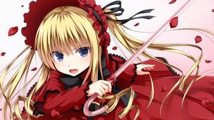 Rating: Safe Score: 0 Tags: 1girl blonde_hair blue_eyes blush bonnet bow cane commentary_request dress drill_hair flower haryuu_(poetto) highres image long_hair long_sleeves looking_at_viewer open_mouth petals photoshop_(medium) red_dress ribbon rose rose_petals rozen_maiden shinku solo twintails white_background User: admin