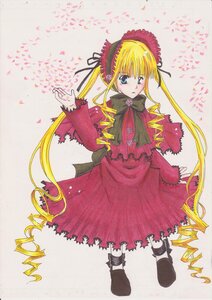 Rating: Safe Score: 0 Tags: 1girl blonde_hair blue_eyes bonnet bow bowtie dress drill_hair full_body image long_hair long_sleeves looking_at_viewer petals red_dress shinku solo standing twintails very_long_hair User: admin