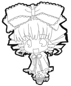 Rating: Safe Score: 0 Tags: 1girl bow chibi dress drill_hair frills greyscale hinaichigo image long_hair monochrome open_mouth ribbon solo User: admin