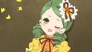 Rating: Safe Score: 0 Tags: 1girl blush bug dress drill_hair flower green_eyes green_hair image insect kanaria leaf one_eye_closed open_mouth ribbon rose solo tears User: admin