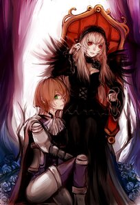 Rating: Safe Score: 0 Tags: 1boy 1girl blonde_hair blue_flower blue_rose flower green_eyes hairband image long_hair pair red_eyes red_flower red_rose rose sitting souseiseki suigintou wings User: admin