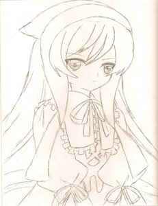 Rating: Safe Score: 0 Tags: 1girl bangs blush closed_mouth dress eyebrows_visible_through_hair frills hat image long_hair long_sleeves monochrome ribbon solo suiseiseki upper_body User: admin